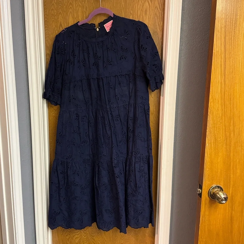 Kate Spade Navy Eyelet Casual Dress - Picture 2 of 4